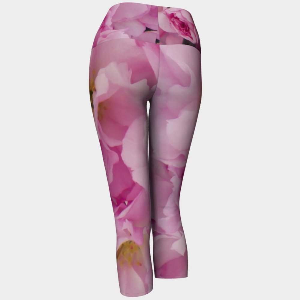 Luxe Yoga Capris - Open Rose